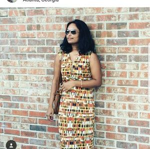 Brick print cute dress